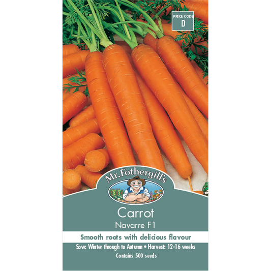 Mr Fothergill Navarre Carrot Seeds 16 Weeks Cylindrical Sweet Flavor - Auzzistore