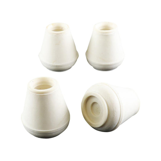 Surface Gard 10mm White Round Rubber Chair Tips 4 Pack - Floor Protection - Auzzistore