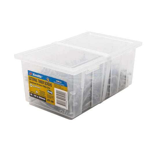 Zenith Timber Screws 10 x 50mm Galvanised Countersunk Ribbed 500 Pack - Auzzistore