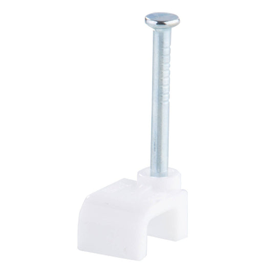 Deta 10mm White Hook Cable Clips - 20 Pack - Durable Plastic