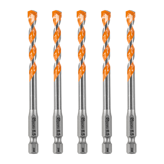 Kango Masonry Drill Bit 5 Pack - 6.5mm x 100mm - Durable Carbide Tip – view 2 - Auzzistore