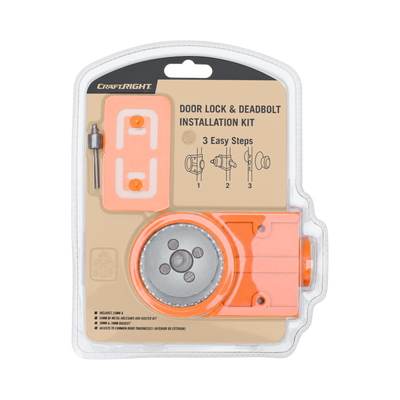 Craftright Door Lock Installation Kit - 25mm 54mm Metal Plastic Easy Use