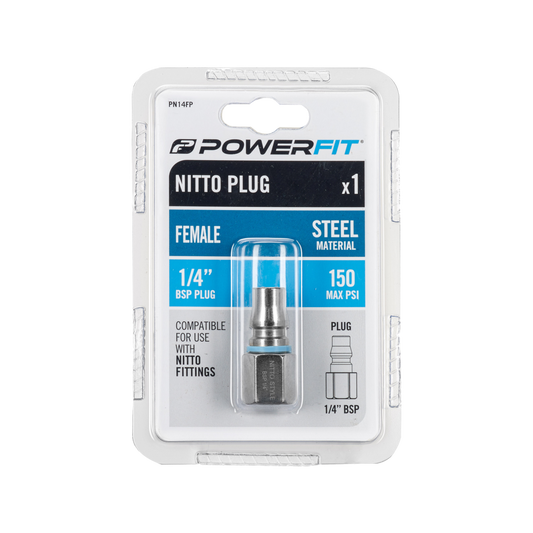 Powerfit Nitto Style Female Plug - 1/4" - Steel - 150PSI – view 2 - Auzzistore