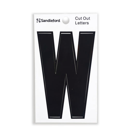 Sandleford 85mm Black Cut Out Self Adhesive House Letter W - Auzzistore