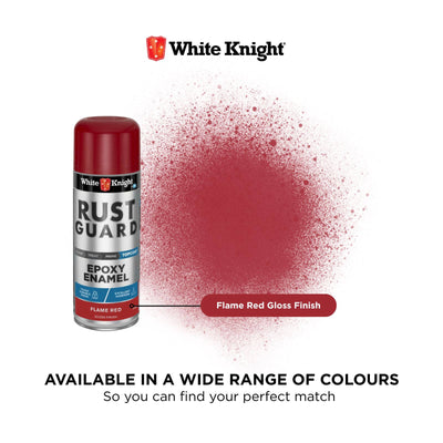 White Knight Rust Guard Epoxy Enamel Spray Paint 310g Flame Red Gloss