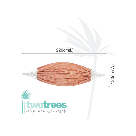 Two Trees Single Cotton Hammock 120cm x 220cm Soft Durable Fabric – view 2