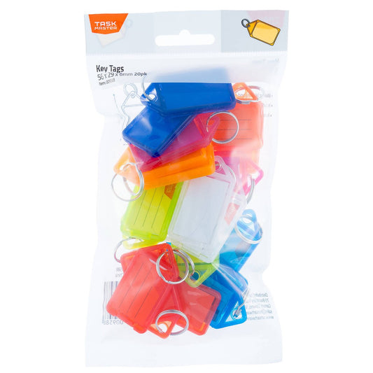 Taskmaster Key Tag - 56 x 29 x 6mm - Sturdy - Easy Labelling - 20 Pack