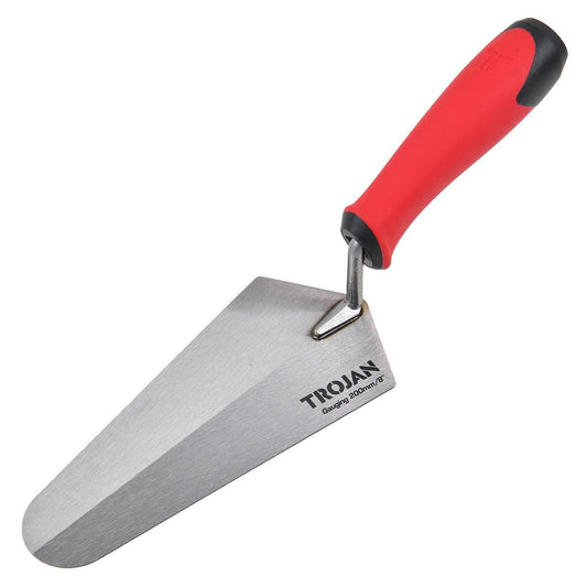 Trojan 200mm Gauging Trowel - High Carbon Steel - Ergonomic Grip - Durable - Auzzistore