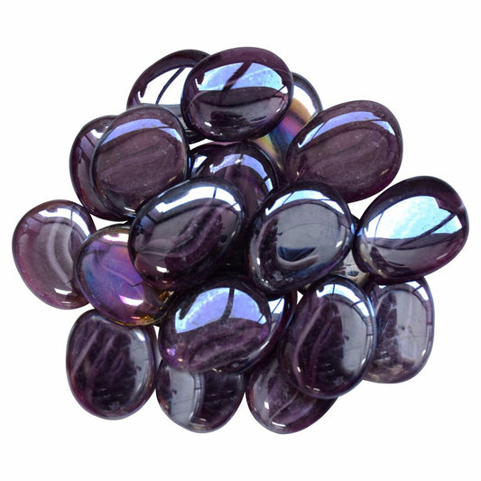 Tuscan Path Glass Decorative Pebble 1kg 45mm Purple Aztec - Auzzistore