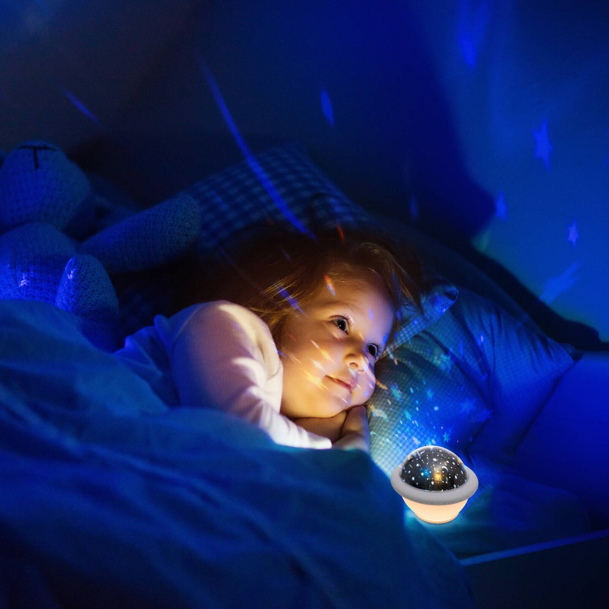 Arlec UFO LED Projector Night Light - 150mm x 130mm - White - 6 Functions