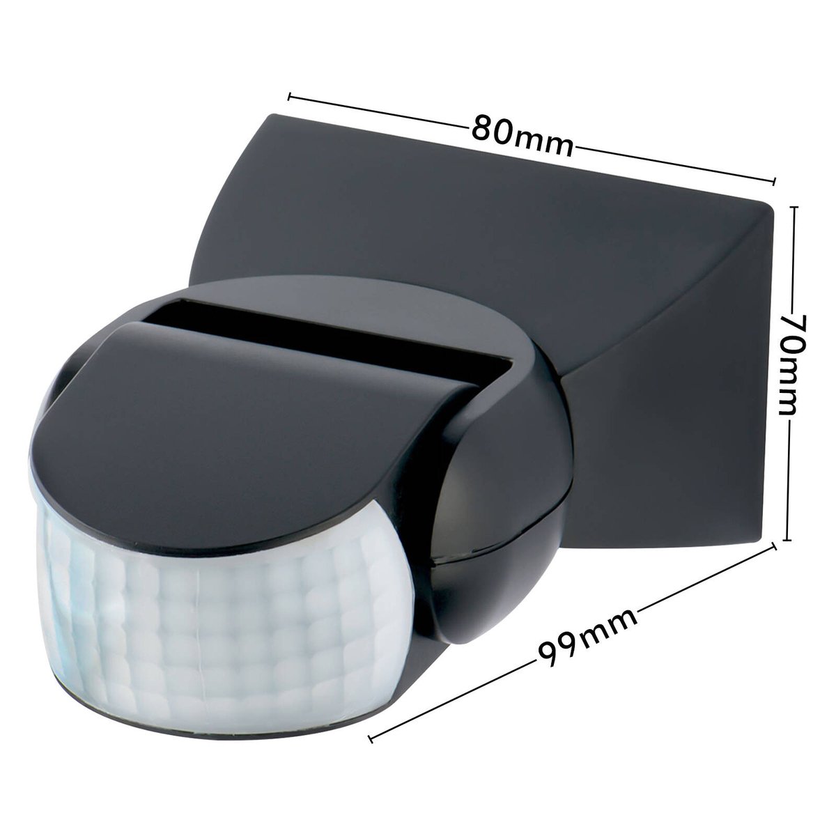 Deta Black PIR Security Sensor - 12m Range - Plastic - Weather Resistant