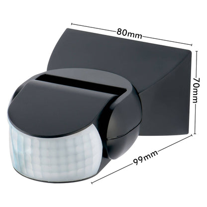 Deta Black PIR Security Sensor - 12m Range - Plastic - Weather Resistant