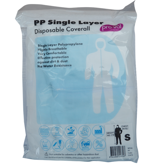 Pro Val Disposable Coverall Small - Lightweight Breathable Protection