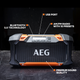 AEG 18V 240V Dual Speaker Hybrid Radio - 2 x 15W - Bluetooth - Water Resistant