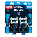 Grunt Ratchet Tie Down Straps 25mm x 4m Polyester 650kg Capacity