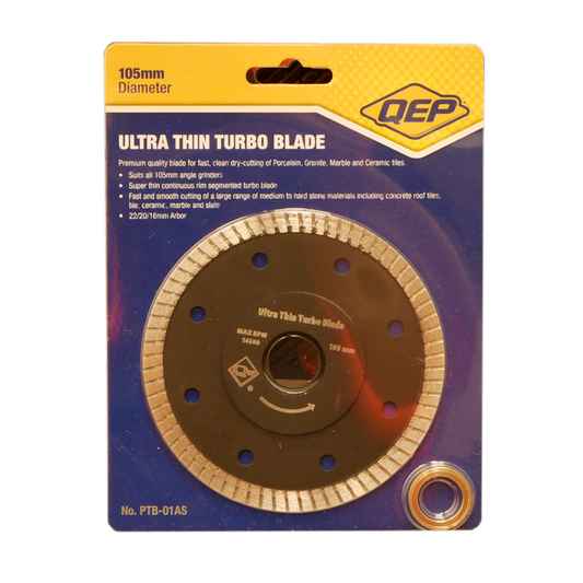 QEP Ultra Thin Turbo Tile Saw Blade - 105mm - Diamond - Fast Cutting