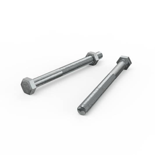 Zenith Zinc Plated Hex Head Bolts and Nuts M10 x 125mm - 1 Each - Durable Fastening - Auzzistore
