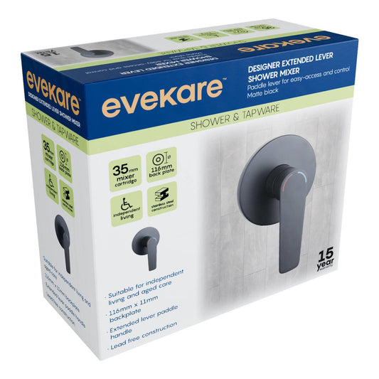 Evekare 35mm Matte Black Extended Lever Sink Mixer - 7.5L/min - Lead-Free – view 2