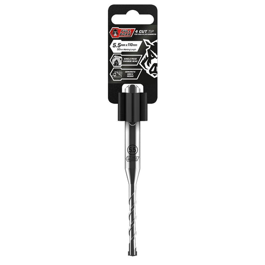 Full Boar Drill Bit - 5.5mm x 110mm - Carbide - 4 Cut Tip - Auzzistore