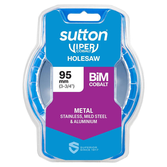 Sutton Tools 95mm Viper Cobalt Bi Metal Holesaw - Durable Cutting Tool - 32mm Depth - Auzzistore