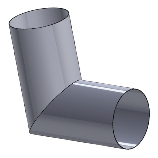 Fielders 75mm Zinc Round Downpipe Shoe - Durable Zincalume - 45° Bend - Auzzistore