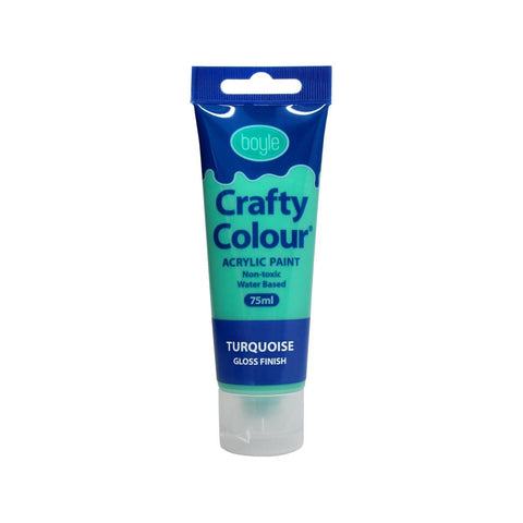 Boyle Crafty Colour Acrylic Paint 75ml - Turquoise - Water-Based - Auzzistore
