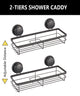 2 Pack Rectangular Corner Shower Caddy Shelf Basket Rack with Premium Vacuum Suction Cup No-Drilling for Bathroom and Kitchen | Auzzi Store
