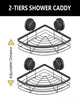 2 Pack Round Corner Shower Caddy Shelf Basket Rack with Premium Vacuum Suction Cup No-Drilling for Bathroom and Kitchen | Auzzi Store