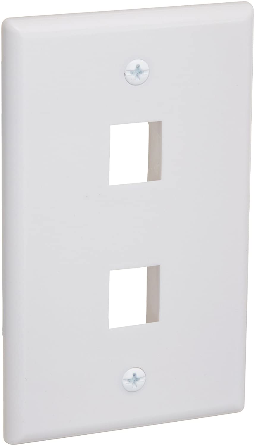 2 Port QuickPort outlet Wall Plate face plate, two Gang White | Auzzi Store