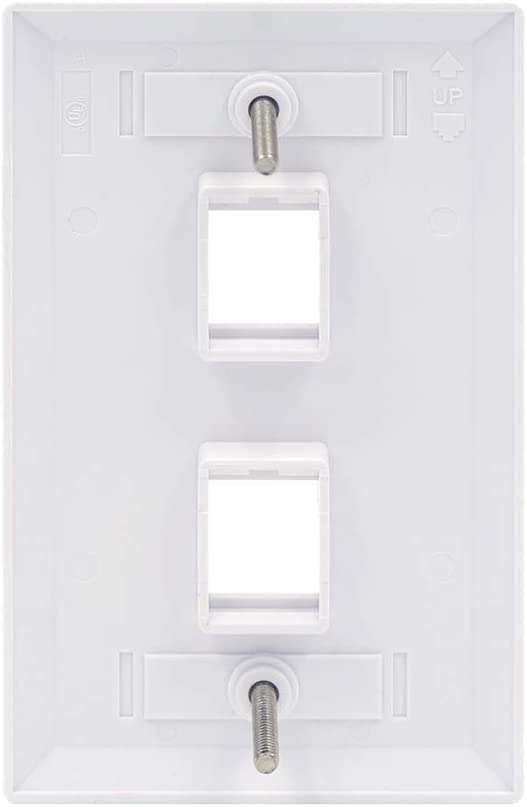 2 Port QuickPort outlet Wall Plate face plate, two Gang White | Auzzi Store