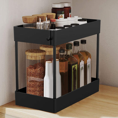 2 Tier Multi-Purpose Under Sink Organizer Shelf Storage Rack for Bathroom and Kitchen | Auzzi Store