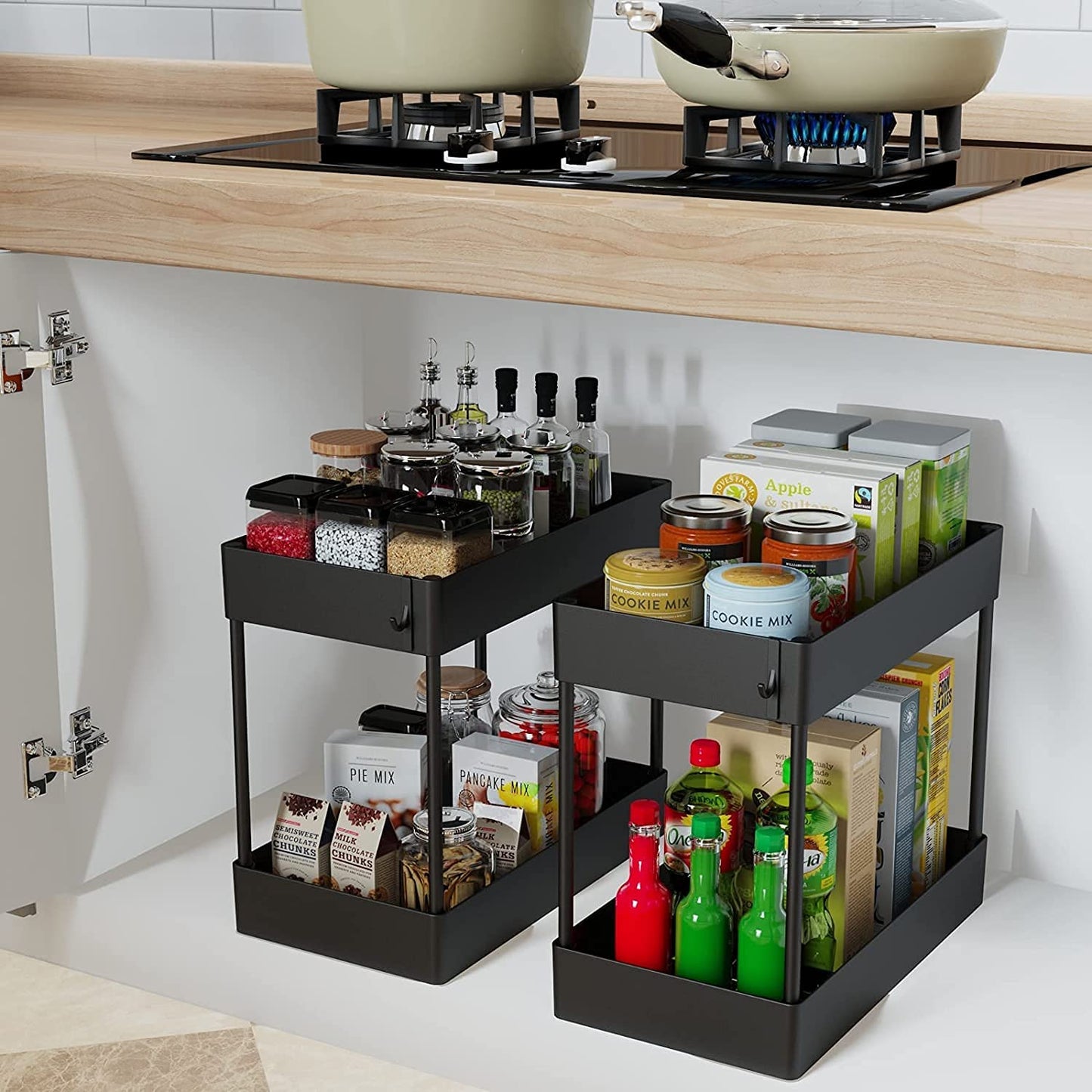 2 Tier Multi-Purpose Under Sink Organizer Shelf Storage Rack for Bathroom and Kitchen | Auzzi Store