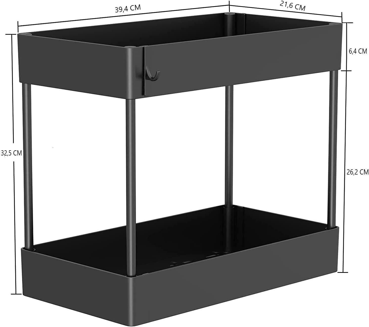 2 Tier Multi-Purpose Under Sink Organizer Shelf Storage Rack for Bathroom and Kitchen | Auzzi Store