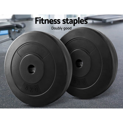 2 x 5KG Barbell Weight Plates Standard Home Gym Press Fitness Exercise Rubber | Auzzi Store