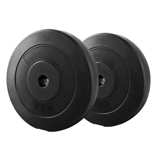 2 x 5KG Barbell Weight Plates Standard Home Gym Press Fitness Exercise Rubber | Auzzi Store