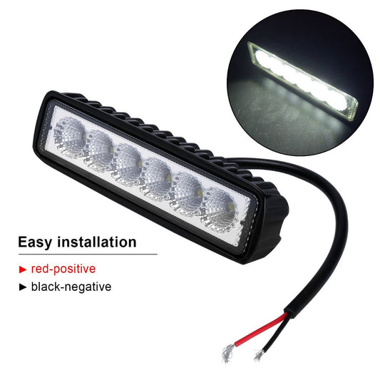 2 x 6inch 18W LED Work Light Bar Driving Lamp Flood Truck Offroad MINING UTE 4WD | Auzzi Store