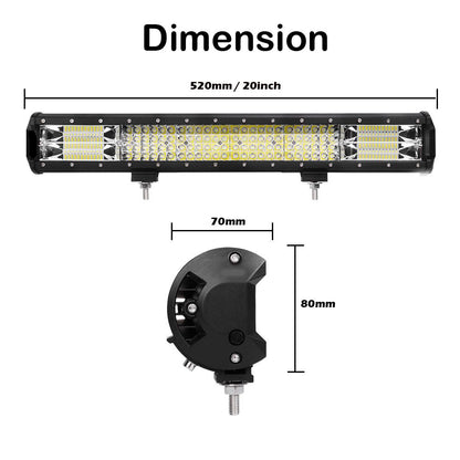 20 inch Philips LED Light Bar Quad Row Combo Beam 4x4 Work Driving Lamp 4wd | Auzzi Store