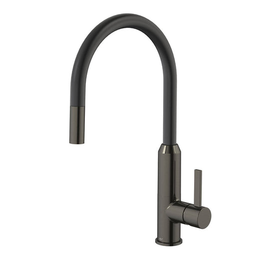 Dorf Vixen Retractable Sink Mixer 116mm x 455mm Black Nickel - Lead Free