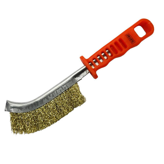 Josco Scratch Brush Brass - 70mm - Ergonomic Orange Handle - Non-Sparking - Auzzistore
