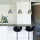 Home Design Bussi Concrete Pendant - 200mm Grey Concrete - Gold Interior