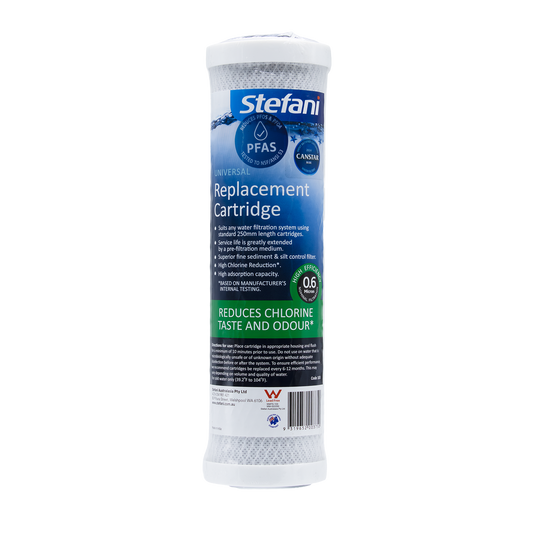 Stefani Carbon Block Cartridge - 250mm - 0.6 Micron - Chlorine Reduction - Auzzistore