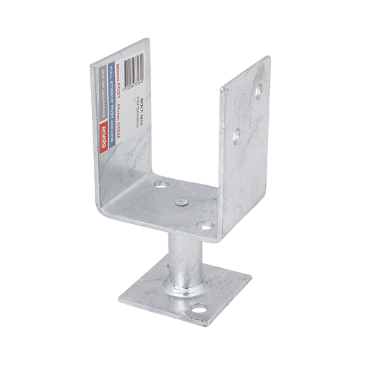 Pryda Full Stirrup Post Anchor 65x90mm M10 - Galvanised Steel - Termite Protection - Auzzistore