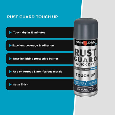 White Knight Rust Guard Touch Up Spray Paint 300g Woodland Grey Satin