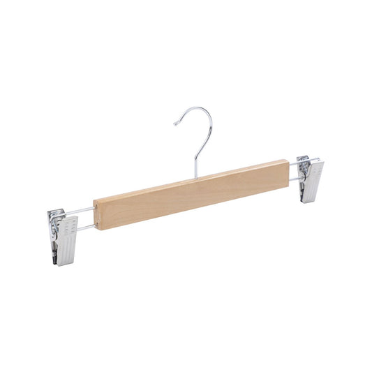 Practa Wooden Clip Clothes Hangers 3 Pack - Durable Wood - 55mm x 120mm x 330mm - Natural – view 2