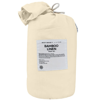 Odyssey Living Bamboo Linen Sheet Set 4 Piece King Natural