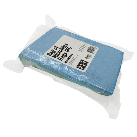 All Set Microfibre Cloth - 1kg Bag - Soft & Absorbent - Assorted Sizes