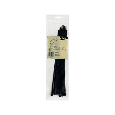 Click 300mm Black Double Headed Cable Tie 25 Pack