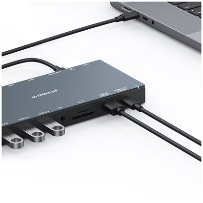 mBeat 15 In 1 Triple Display USB-C Dock MB-UCD-X15 Space Grey HDMI x 2, DP x 1