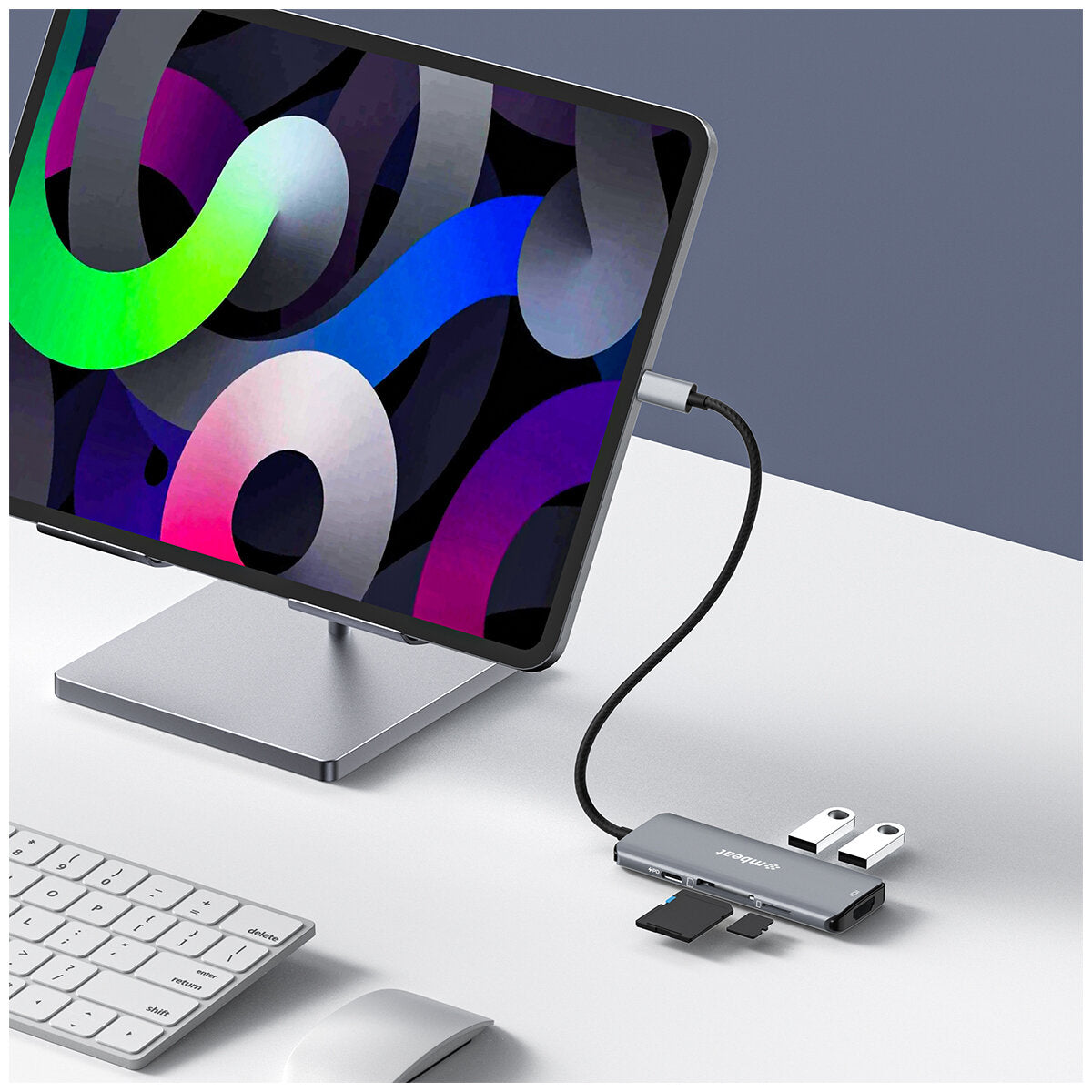 mBeat 7 In 1 USB-C 3.2 Gen2 Hub With 8K Video 10Gbps Data Space Grey MB-UCD32-U7