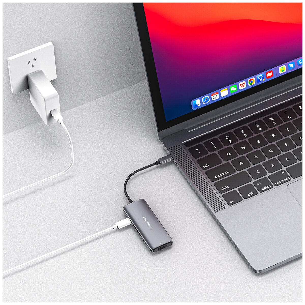 mBeat 7 In 1 USB-C 3.2 Gen2 Hub With 8K Video 10Gbps Data Space Grey MB-UCD32-U7